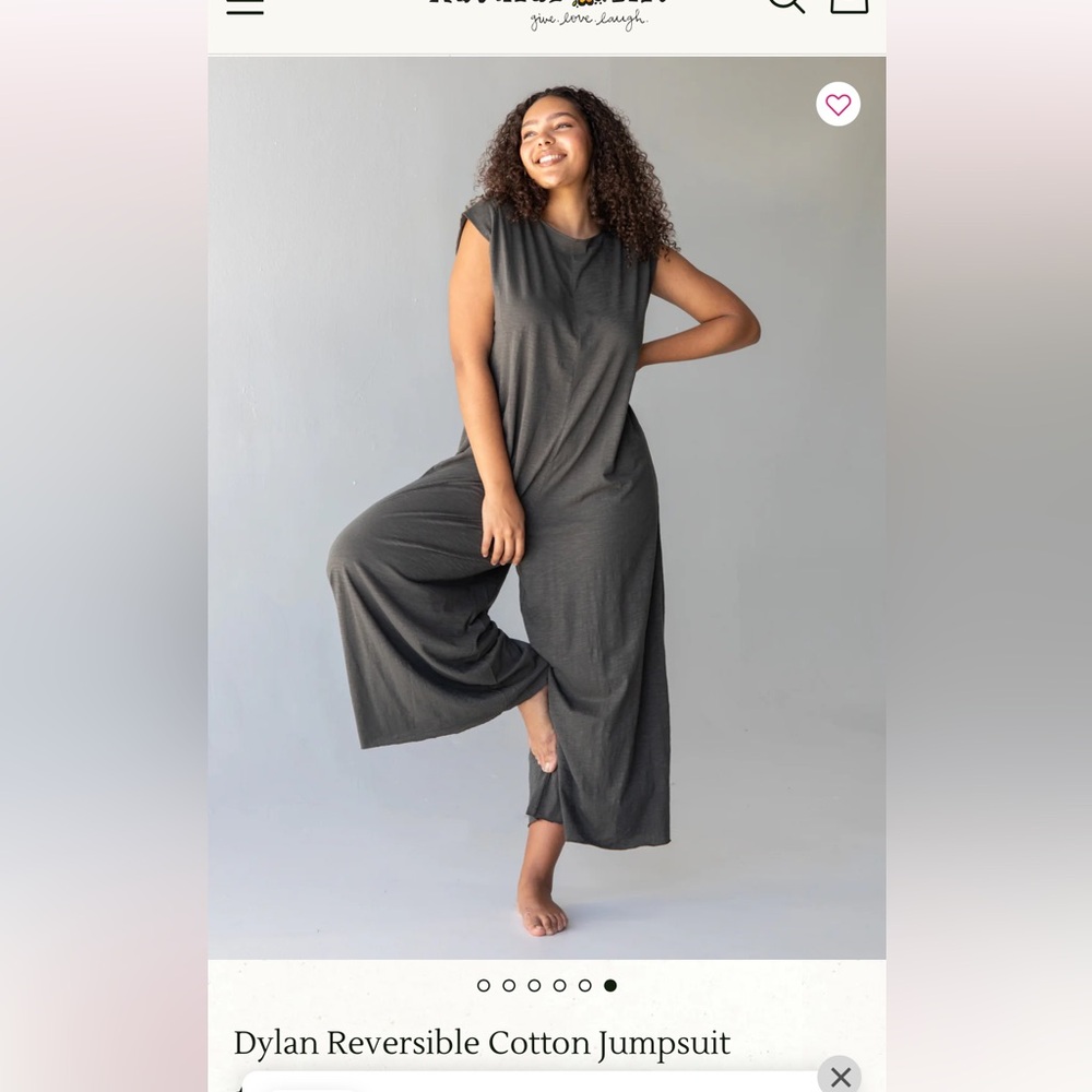NATURAL LIFE Dylan reversible, wide leg cotton jumpsuit L/XL